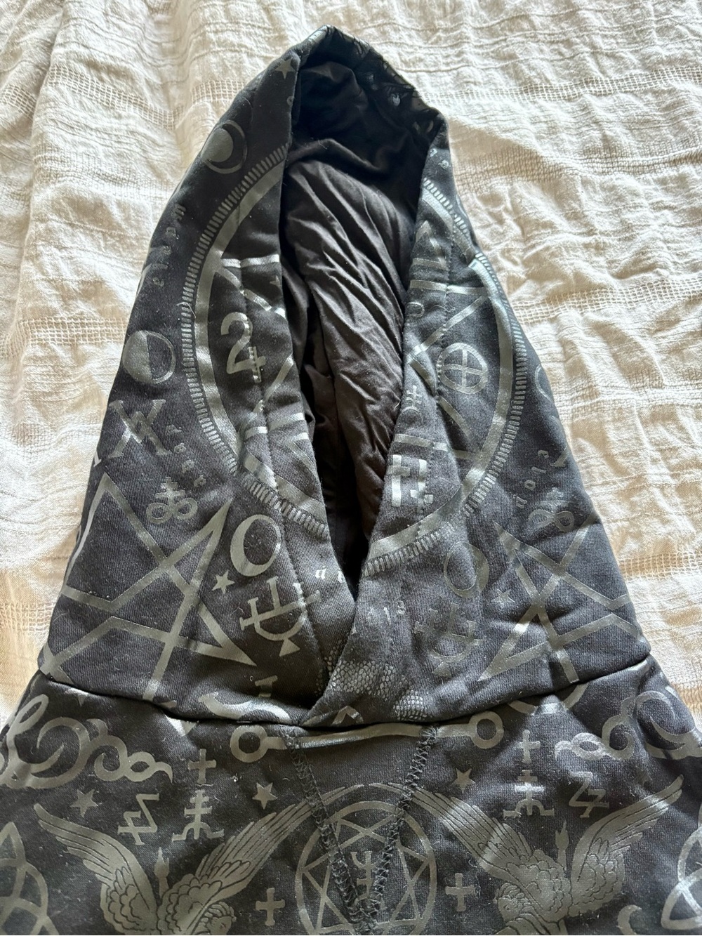 Killstar Black Matte & Gloss Occult Hooded Tunic - Picture 7 of 9
